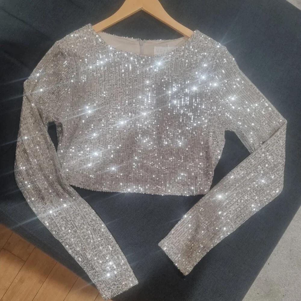 Sequin silver top - Picture 1 of 5
